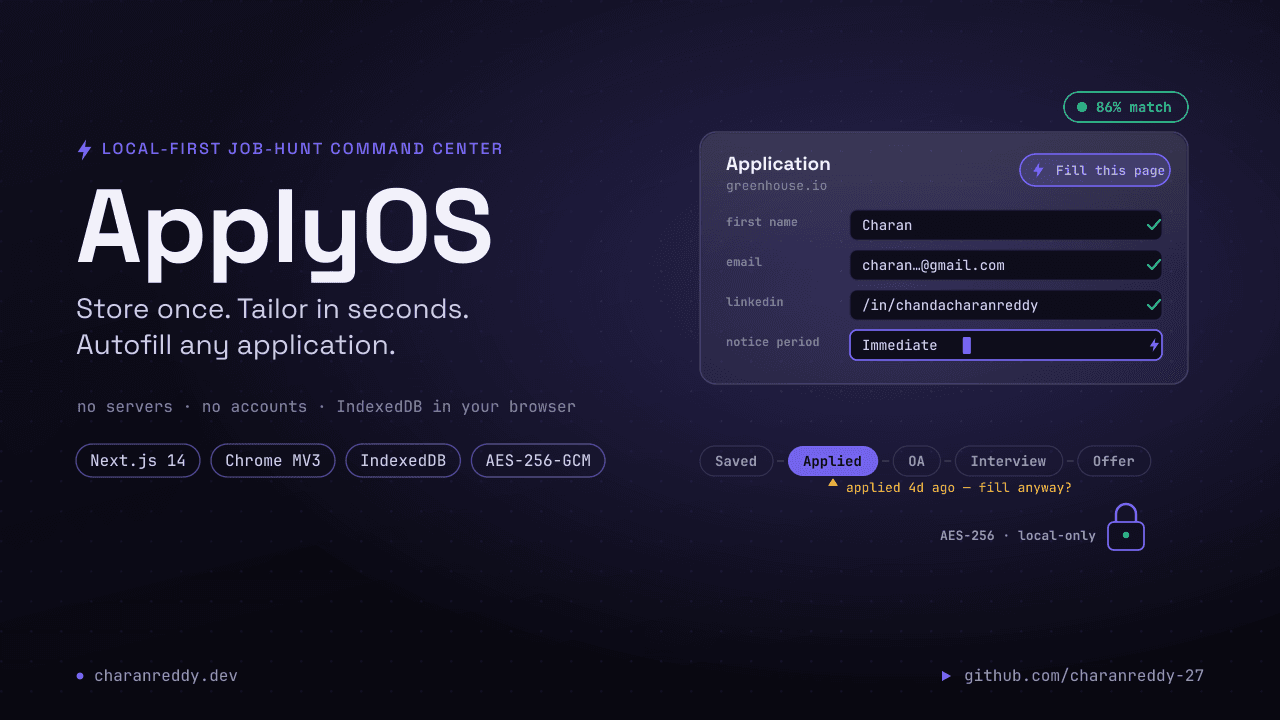 ApplyOS: A Local-First Command Center for the Job Hunt