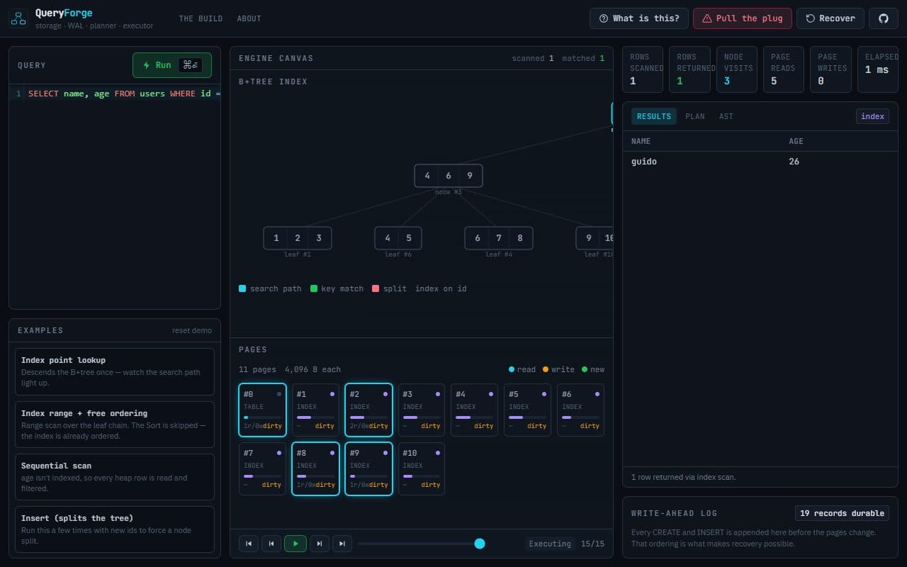 QueryForge, the live site