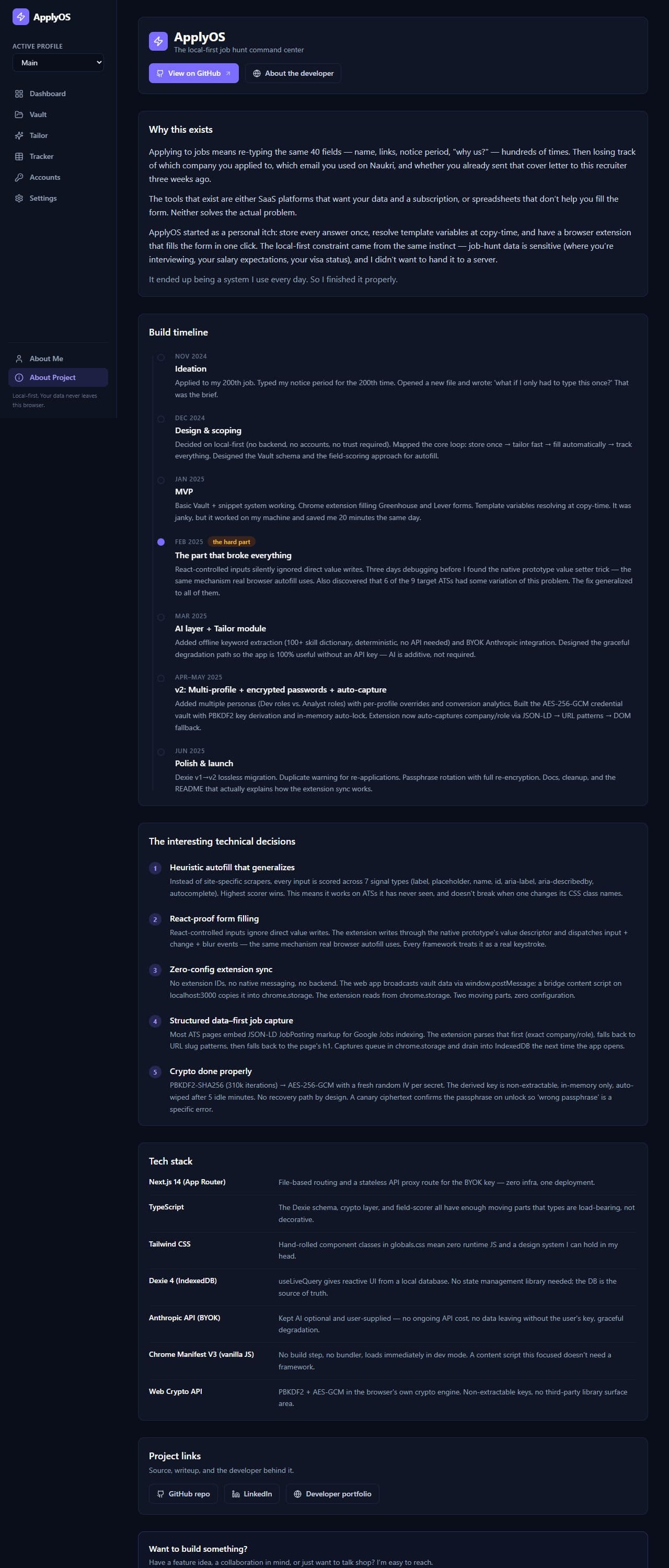 ApplyOS, the live site