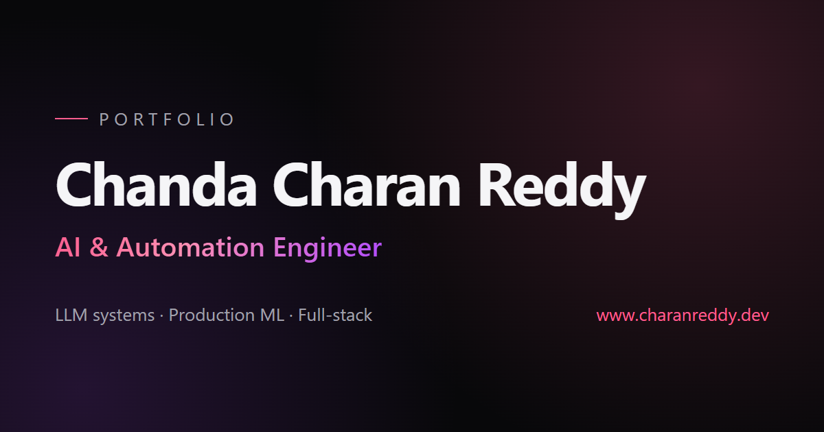 Chanda Rami Reddy Charan Reddy Chanda — AI & Automation Engineer